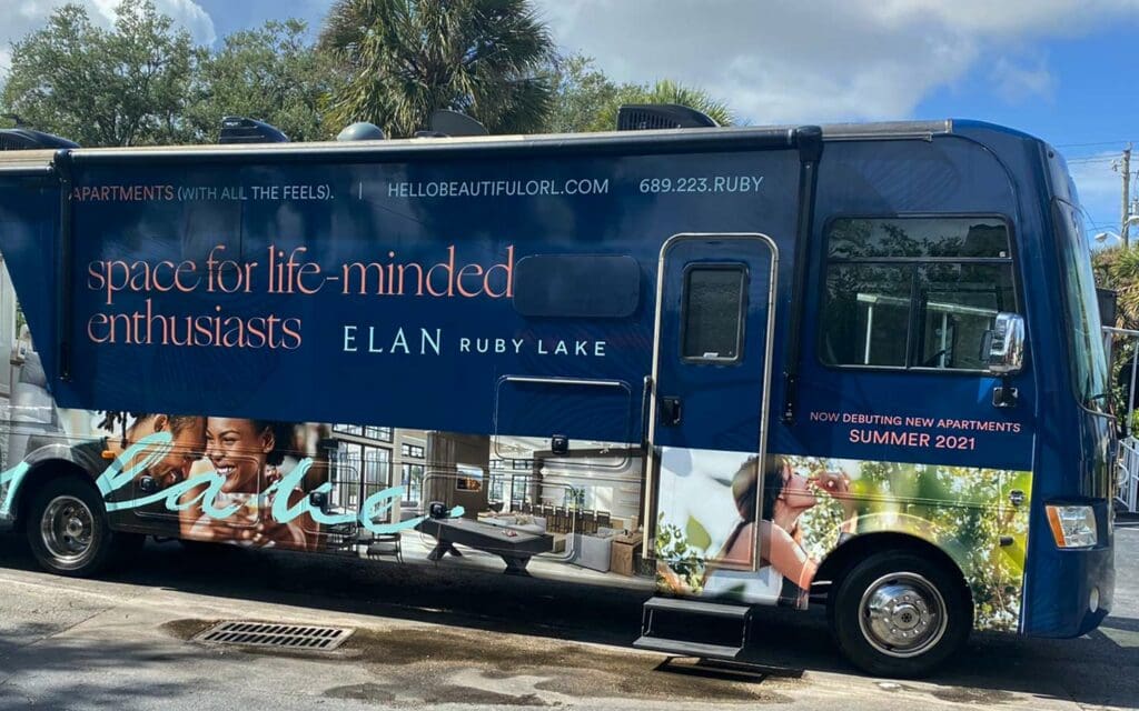 Custom-wrapped RV for Elan by Ruby Lake