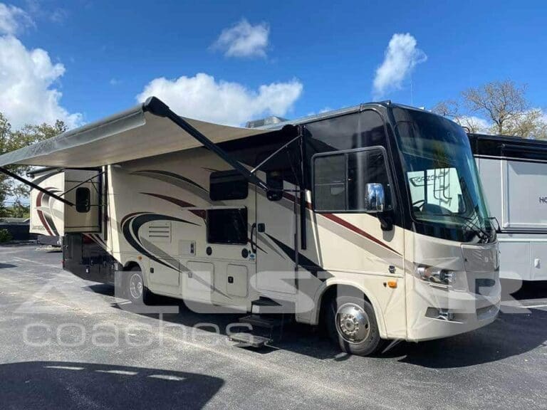 RV Rental: 31' Georgetown Forest River - Exterior view with awning extended