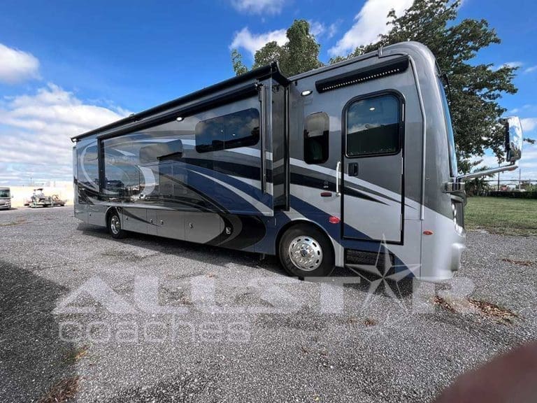 RV Rental: 40' Fleetwood Discovery - exterior with slides extended 1