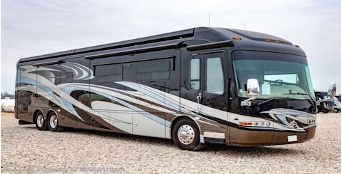 RV Rental: 43' Anthem by Entegra Coach - exterior view with slides closed