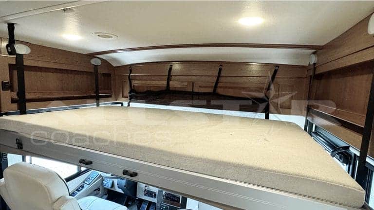 RV Rental: 41' Winnebago Forza - Interior - Bed above driver area