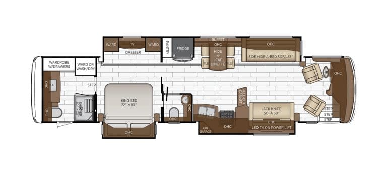RV Rental: 41' Mountain Aire by Newmar - Floorplan