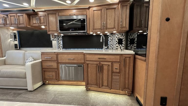 RV Rental: 41' Mountain Aire by Newmar, interior kitchen 2