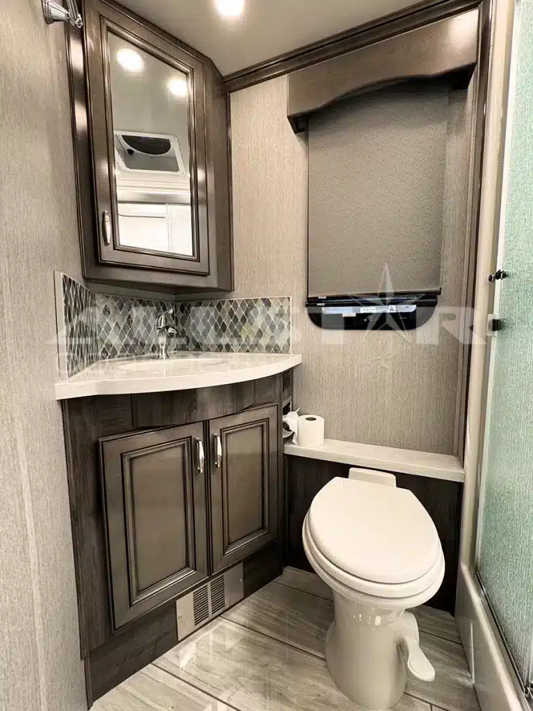 RV Rental: 40' Endeavor by Holiday Rambler - interior - bathroom 1