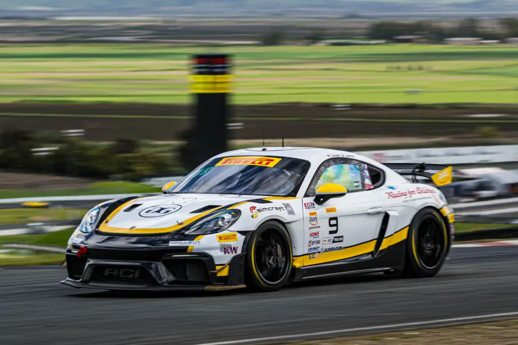porsche race car on track